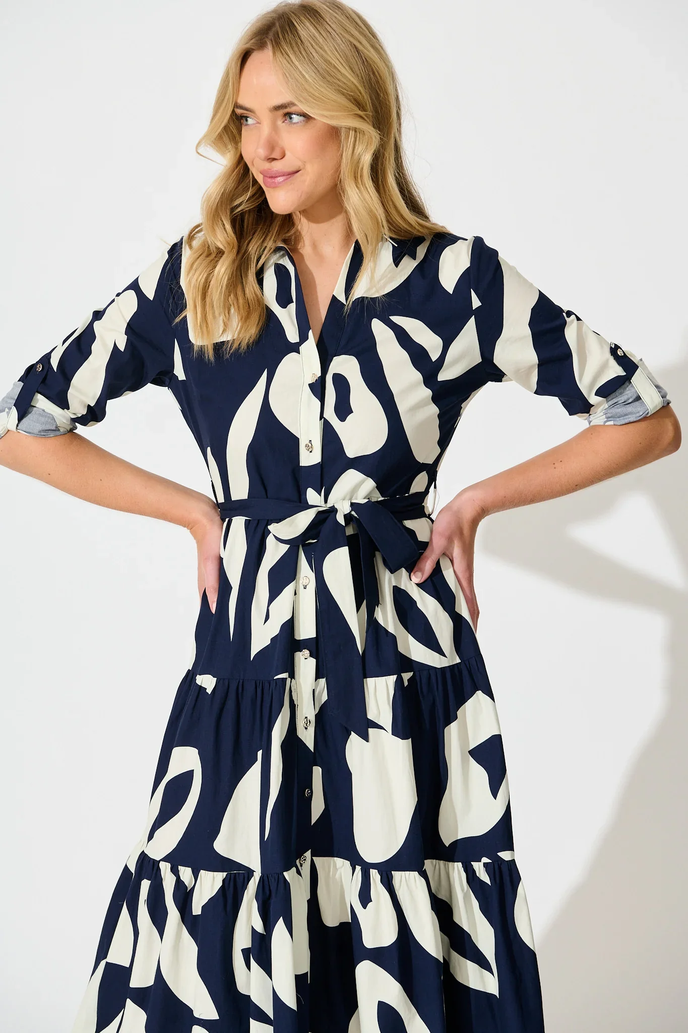 Endless Wishes Midi Navy White - ছবি 2