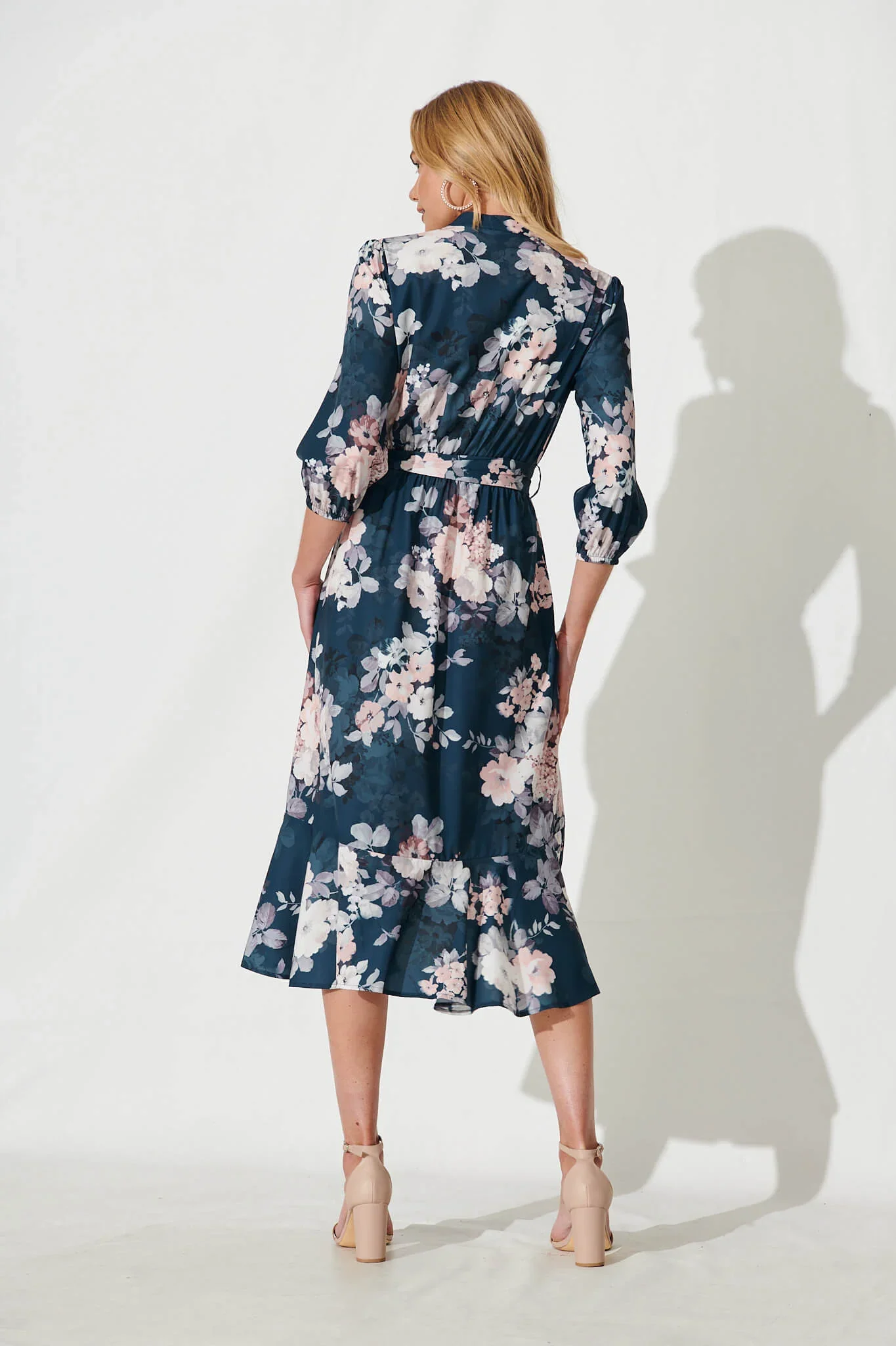 Jemimah Midi Teal Blush Floral - ছবি 4